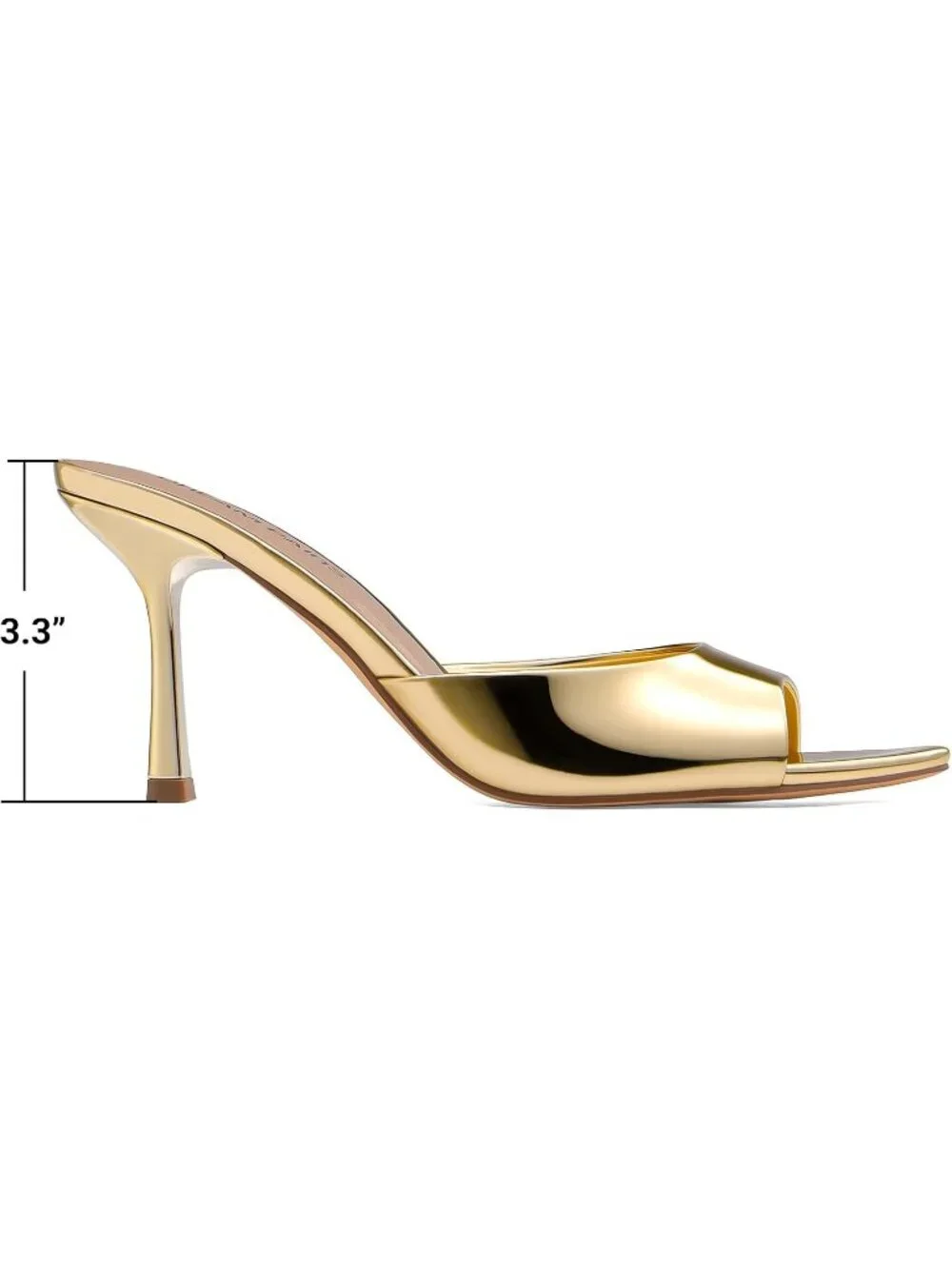 DREAM PAIRS Women's Gold High Heels Mules Pointed Peep Toe Kitten Heels Shoes